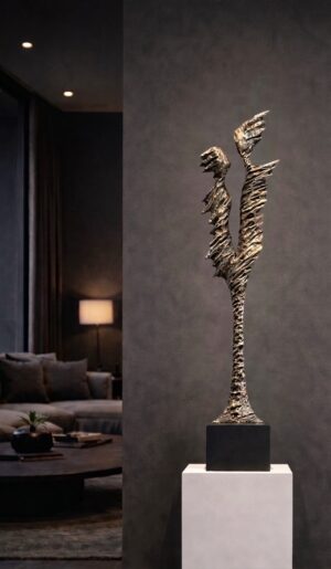 Bronzeskulptur “Gensyn” af Stiig Kalsing – figurativ kærlighedsskulptur i massiv bronze