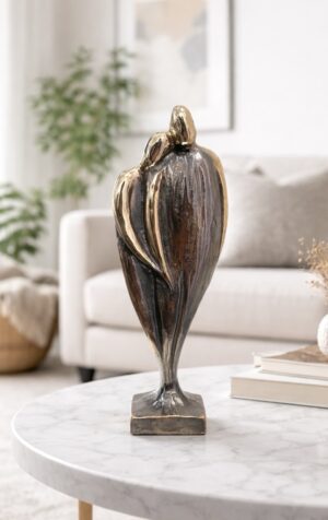 Bronzeskulptur “Sølvbryllup” af Stiig Kalsing – figurativ kærlighedsskulptur i massiv bronze