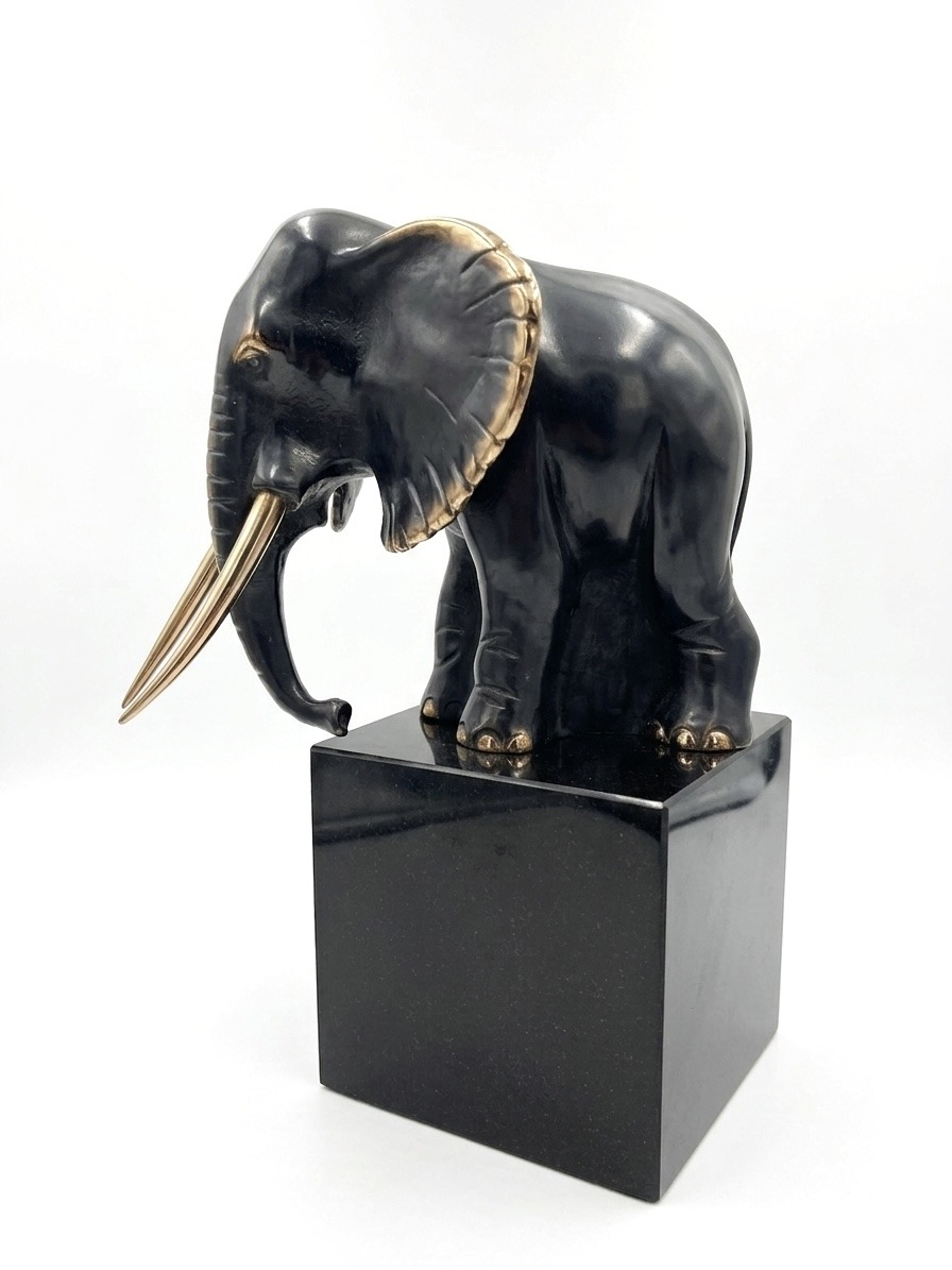 Stor sort elefant - Billede 3