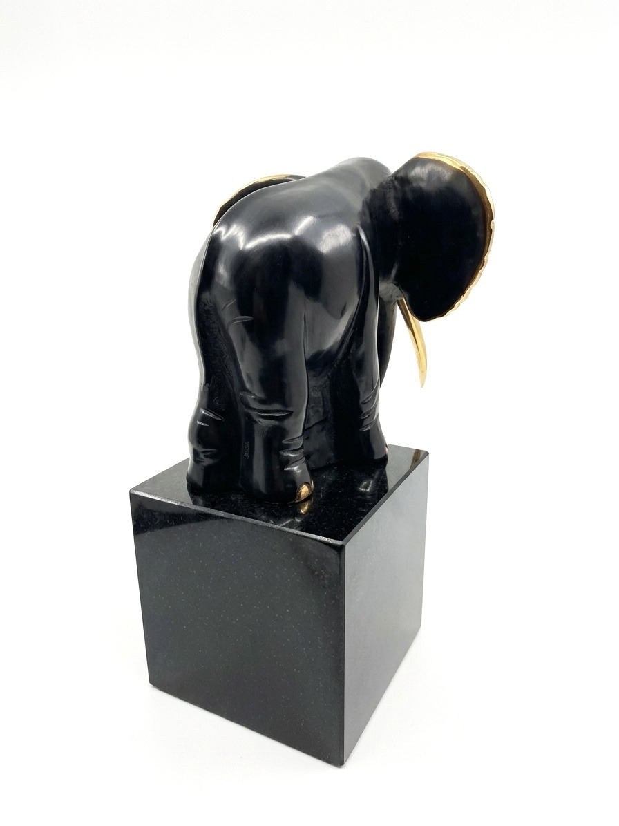 Stor sort elefant - Billede 5