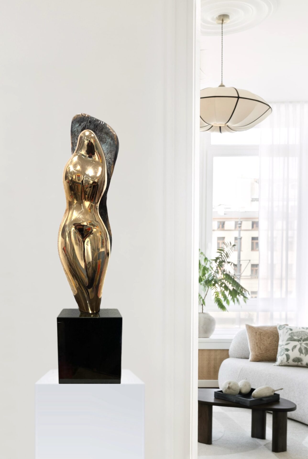 Beskytteren - bronzeskulptur