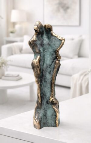 Bronzeskulptur “Tosomhed” stor model af Stiig Kalsing – figurativ kærlighedsskulptur i massiv bronze